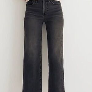 Madewell The Perfect Vintage Wide-Leg Crop Jean- black 25